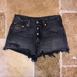 Levi’s Black 501 High Waisted Shorts